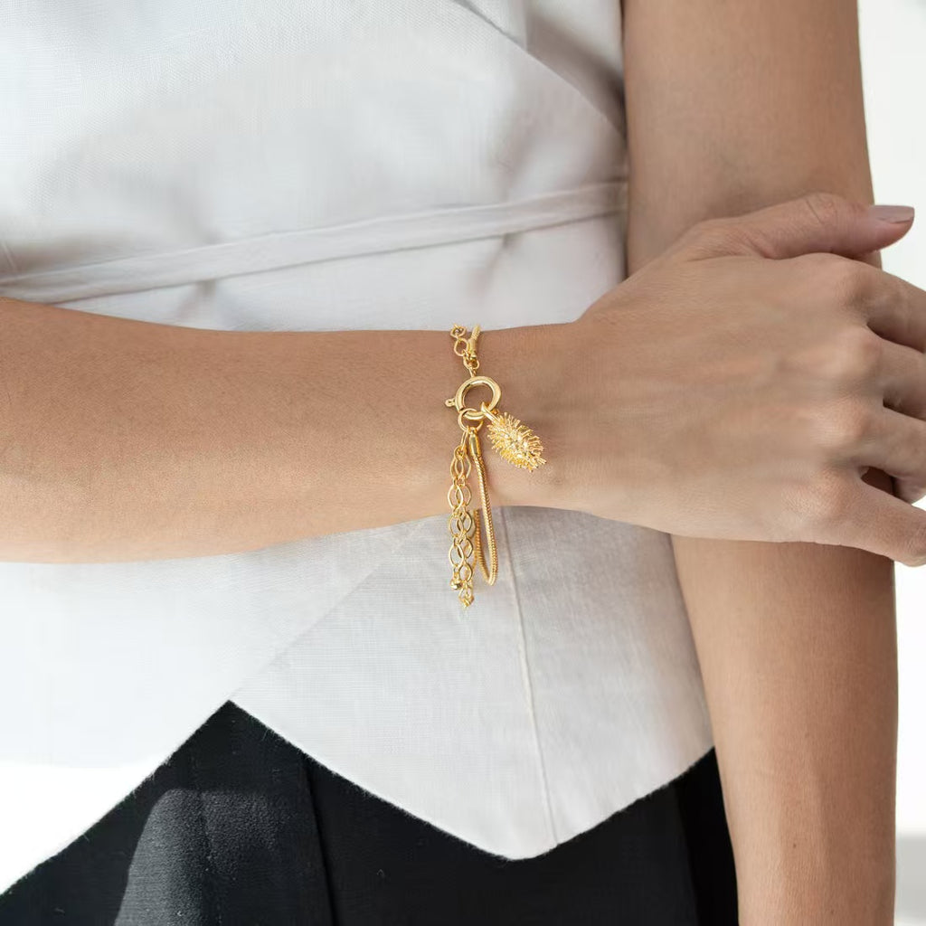 Miyama Biojoias Burr Seed Double Chain Bracelet