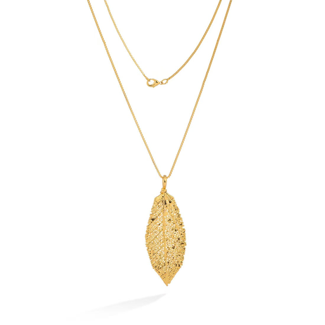 Miyama Biojoias  Skeletonized Leaf Spindel  Necklace