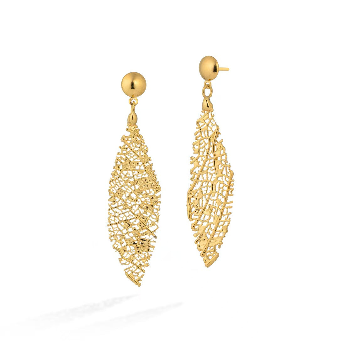 Miyama Biojoias  Skeletonized Leaf  Earring